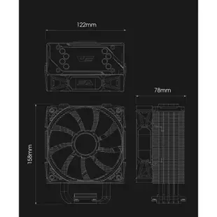 darkFlash S11 PRO ARGB 四熱導管CPU散熱器-黑色/白色/粉色/薄荷綠