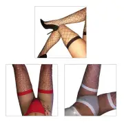 Women Sexy Fishnet Thigh High Stockings for Rhinestone Mesh Over Knee So