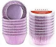 Caperci Orchid Purple Foil Cupcake Liners Standard Muffin Wrappers Greaseproof Baking Cups, 150-Pack