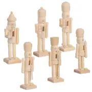 6 Pcs Figurine Toy Christmas Puppet Nutcracker Decoration Collectible