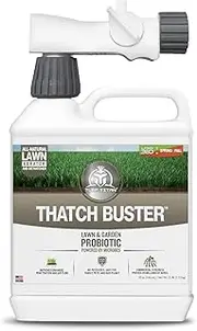 Turf Titan Thatch Buster with Hose End Sprayer – Natural Lawn Aerator and Grass Dethatcher – Probiotic Solution for Improved Lawn Drainage, Soil Health, and Strength (32oz)