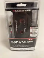 Monster Cassette Tape Adapter 3ft iCarPlay 800 for iPod iPhone, sealed.