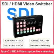 SDI HDMI Video Switcher Mixer Support Multiple Camera Live Streaming OSD PIP MIC