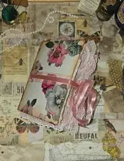 HANDMADE Old Book REGAL FLOWER Art Junk Journal Grimoire Diary Cosplay LARPing