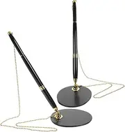 COMPUKAS Counter Secure Pen Holders 2pcs Signature Writing Pens on Chain Office Hotel Retail Supplies