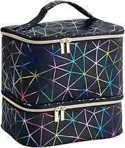 Nail Kit Organizer - Compact Storage Container, Nail Tools Organizer | Nail Kit Box with Handle Polish Bag and Carrying Case, Portable Organizer Case with Dividers for Manicure Accessories