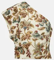 [SIR] SIR Eleanora floral one-shoulder linen crop top AU 12 multicoloured