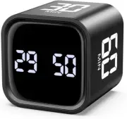 Digital Kitchen Timer, Creative Rotation Cube Timer, 5/10/30/60 Min & Custom Cou