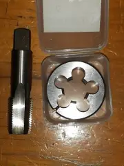 NPT 3/8" X 18 RH HSS pipe hand tap 1 1/2" OD HSS split adjustable die button