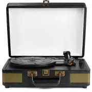 RetroAudio Vinyl Record Player 3-Speed Turntable with Bluetooth, Suitcase Portab