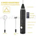 Electric Milk Frother USB Rechargeable Eggs Beater Wand Milk Foamer Drink Mixer