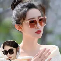 在飛比找ETMall東森購物網優惠-seoul show首爾秀 馬蹄形鏈條細方框太陽眼鏡UV40