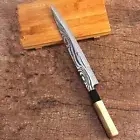Sashimi Knife Laser Damascus Pattern Stainless Steel Wood Handle Slicing Sushi L