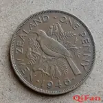 熱銷款31MM 新西蘭1便士銅幣 天堂鳥 硬幣1940-1951年 喬治六世