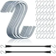 100 Pcs Tarp Strap Bungee Cord S Hooks Rust Resistant Steel Bungee Cords Meta...
