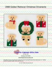 Golden Retriever Christmas Ornaments- Plastic Canvas Pattern or Kit