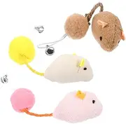 Generic 3pcs Set Realistic Rat Plushies Set Interactive Cat Balls with Bell Engaging Mouse Plush for Indoor Cats Durable and Fun for Kittens