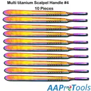 AAPRO: 10 Scalpel Handle #4 Surgical Dental Veterinary Instrument Multi Rainbow
