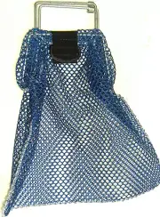Small Blue Galvanized Wire Handle Mesh Gear & Game Bag with D-Ring