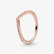 Authentic Rose Beaded Wishbone Pandora Ring size (44) 3