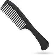 Large Detangling Comb With Professional Handle - Carbon Fiber, Cutting, Hairdressing, Styling, Round Tooth, Barber, Travel Hair Comb for Men and Women （Pack of 1）