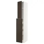 METOD / MAXIMERA hc w p-o func 1dr/4drw, white/Sinarp brown, 40x60x240 cm