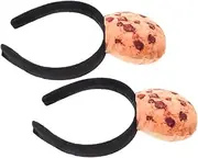 2pcs Headband Headband Head Band Biscuits Cookies Plush Accessory Plush Hair Accessory Novelty Biscuit Headband Cookies Hairband Cute Headband Cosplay Headband Plastic Baluue