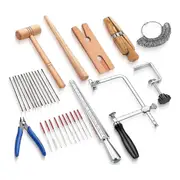 Tool Set Includes Jewelers Saw Frame Bench Needle Clamp Diamond Needle File Wood Ring Clamp for Jew As Shown