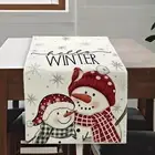 Snowman Tablecloth Festival Dining Table Decoration Christmas Table Runner