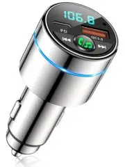 FM Transmitter for Bluetooth 5.3, [All-Metal] PD 30W & QC3.0 18W Fast Car Cha...