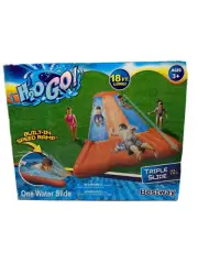 New H2O GO Outdoor Water Triple Slide 18ft / 5.49m 3 Lanes Drench Pool Ages 3+