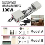100W Mini Lathe Polisher DIY Machine Beads Rotary Polishing Tool Woodworking