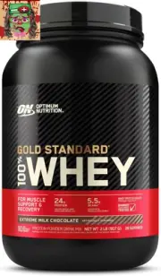 Gold Standard 100% Whey Protein Powder, Extreme Milk Chocolate, 2 Pound (Pack of