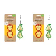2x Rosewood Woodies 6cm Wooden Fruity Spinners Pet/Rabbit Hanging Activity Toy