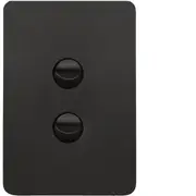 Hager Allure 2 Gang Switch Plate cw mechs Matt Black - WBHSV2-MB