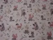 Animal Fun Cream Flannelette Cotton Fitted Cot Sheet Handmade