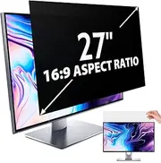IPROKKO 27 Inch Computer Privacy Screen Filter for Computer Monitor 16:9 Aspect Ratio, Anti Blue Light Glare Removable 27 in Privacy Screen Protective Film, HD 27 Inch Monitor Privacy Screen Filter