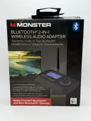 NEW Monster 2 in 1 Bluetooth Wireless Audio Adapter, Transmitter/Receiver NEW