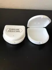 Set Of 2 Pureline Oralcare Deluxe Retainer Box White NEW