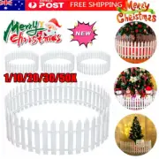 Plastic Christmas Tree Fence Xmas Decoration DIY Garden Picket Fence Border RH