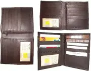 lot of 3 men's wallet. leather hipster billfold case new bifold zip coin purse