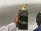 Labradorite Soap Dispenser/Lotion Dispenser for Modern Bathroom with Golden Arts