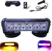 Car Strong Magnetic Flash Lights, Ip66 Waterproof Wireless Remote Cars Strobe Light, Emergency Strobe Lights, Emergency Magnetic Strobe Light with Remote Control (White)