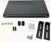 19" 1U 24 Port Fiber Patch Panel LC-UPC DX OM3 Kit w couplers+Pigtails