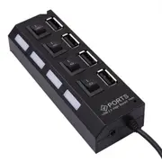 4 Port LED USB Hub Four Ports USB 2.0 Concentrator with LED Light and Separate Switch for Mobie Cellphone High Quality