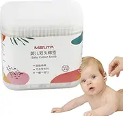 Cotton Buds for Baby,Double-Ended Swabs with Storage Case | Beauty Tool for Ear and Nose Cleaning, Wooden Sticks