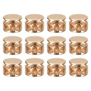 12pcs Metal Spring Cord Locks Toggles Stopper Slider Cord Golden