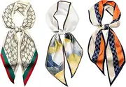 [Liutufy] Stylish Women's Silk Scarf - Fashionable Headband, Necktie, and Hair Wrap
