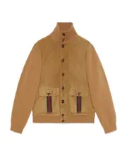 Gucci Panelled Button-Up Jacket S Camel/Ebony