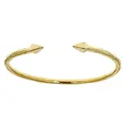 14K Yellow Gold West Indian Bangle w. Pyramid Ends